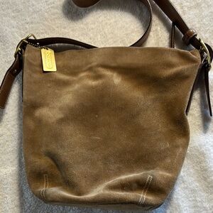 Brown Suede Shoulder Bag